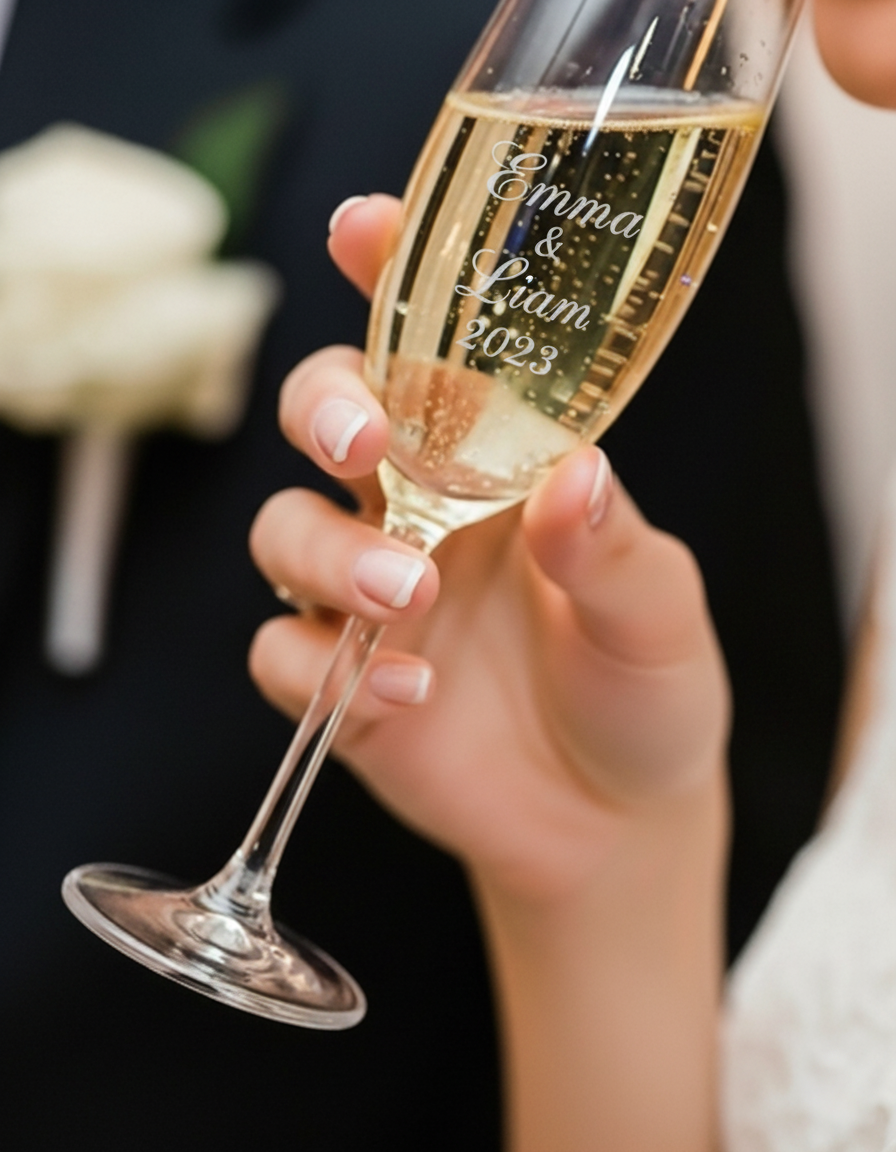 Engraved Champagne Flute